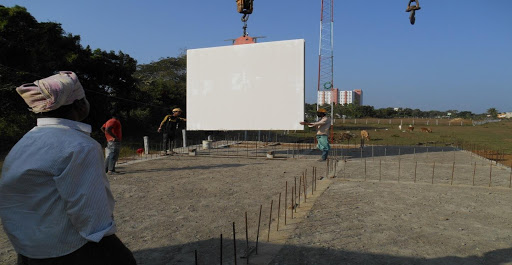 GFRG PANELS BEING ERECTED ON FOUNDATION