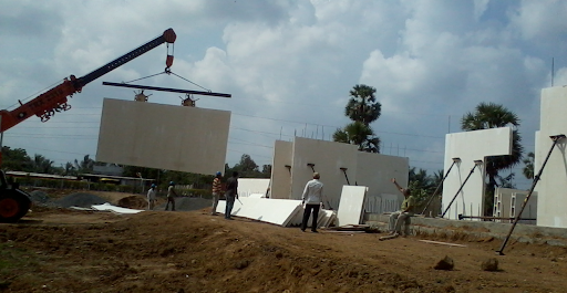 GFRG PANEL BEING INSTALLED AS PER THE SEQUENCES